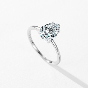 925 Sterling Silver Pear Cut 2/3CT Teardrop CZ Ring 70200333
