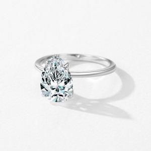 925 Sterling Silver Pear Cut 2/3CT Teardrop CZ Ring 70200333