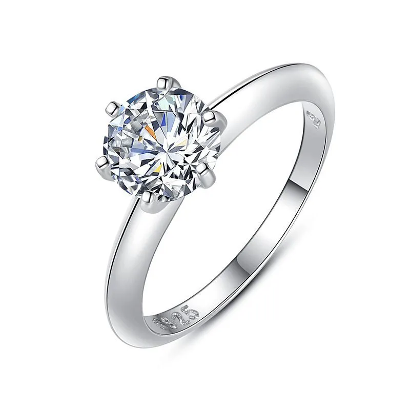 925 Sterling Silver Classic Solitaire 1 CT Six-Prong CZ Ring 70200336 925 Sterling Silver Classic Solitaire 1 CT Six-Prong CZ Ring 70200336