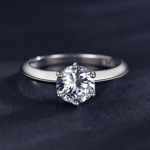 925 Sterling Silver Classic Solitaire 1 CT Six-Prong CZ Ring 70200336 925 Sterling Silver Classic Solitaire 1 CT Six-Prong CZ Ring 70200336