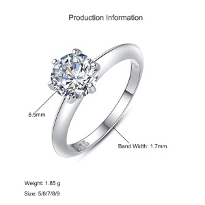 925 Sterling Silver Classic Solitaire 1 CT Six-Prong CZ Ring 70200336 925 Sterling Silver Classic Solitaire 1 CT Six-Prong CZ Ring 70200336