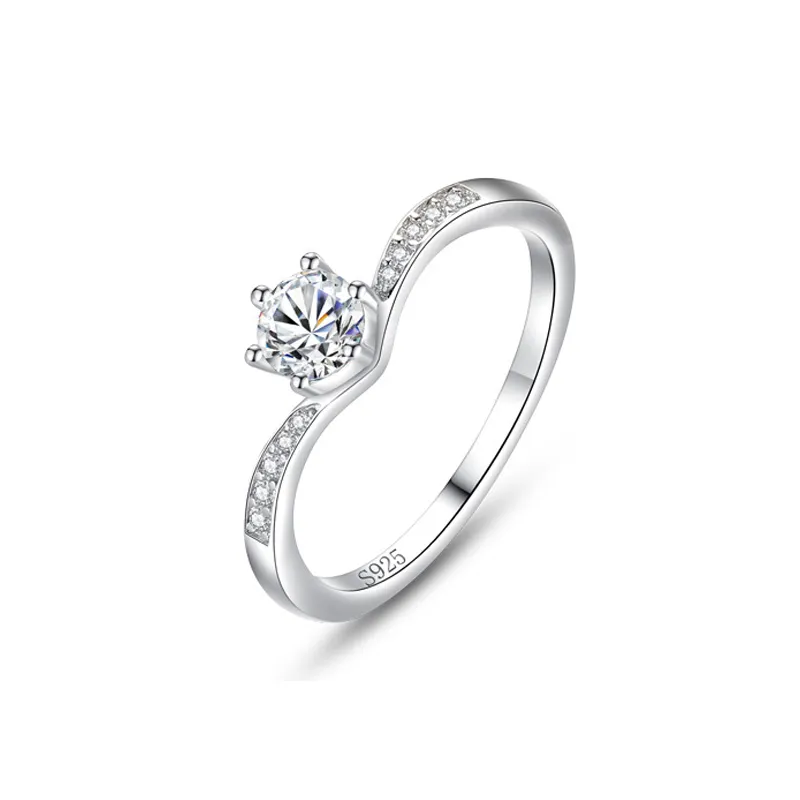 925 Sterling Silver Classic Solitaire Six-Prong CZ Ring 70200338