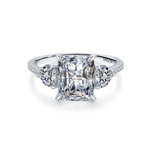 925 Sterling Silver Emerald-Cut 3 CT CZ Ring 70200339