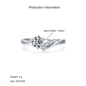 925 Sterling Silver Round-Cut Solitaire CZ Ring 70200341