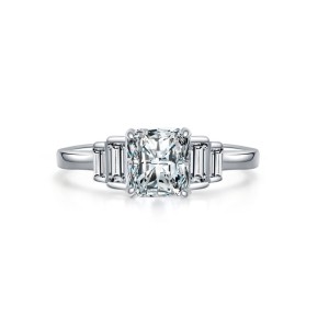 925 Sterling Silver Cushion-Cut Square Solitaire CZ Ring 70200343