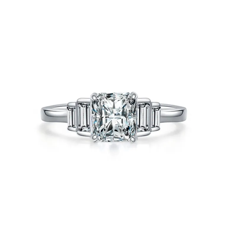 925 Sterling Silver Cushion-Cut Square Solitaire CZ Ring 70200343
