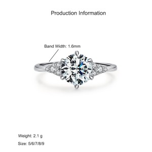 925 Sterling Silver Classic 1 CT Solitaire CZ Ring 70200344