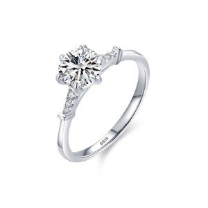 925 Sterling Silver 1 CT CZ Solitaire Ring 70200345