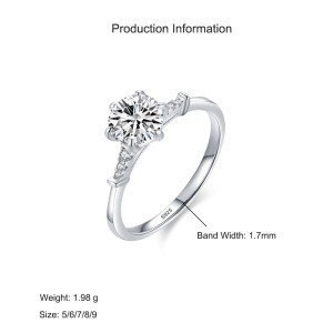 925 Sterling Silver 1 CT CZ Solitaire Ring 70200345