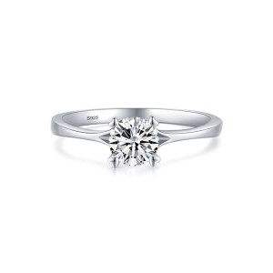 925 Sterling Silver Classic 1 CT Solitaire Band Ring 70200347