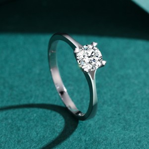 925 Sterling Silver Classic 1 CT Solitaire Band Ring 70200347