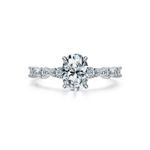 925 Sterling Silver Classic Oval CZ Ring 70200348