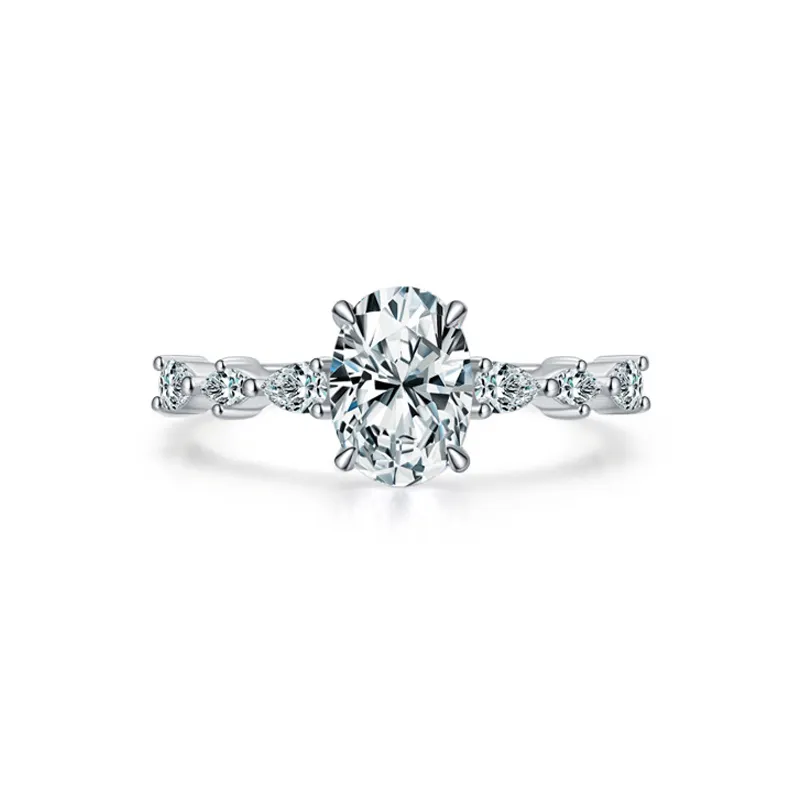 925 Sterling Silver Classic Oval CZ Ring 70200348