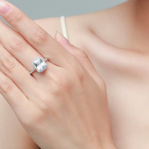 925 Sterling Silver Classic Halo Engagement 3 CT CZ Ring 70200354