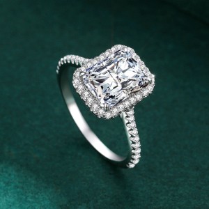 925 Sterling Silver Classic Halo Engagement 3 CT CZ Ring 70200354