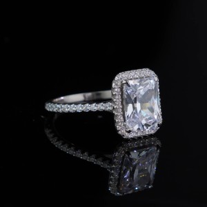 925 Sterling Silver Classic Halo Engagement 3 CT CZ Ring 70200354