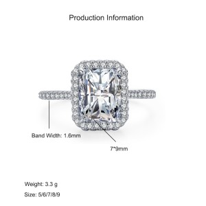 925 Sterling Silver Classic Halo Engagement 3 CT CZ Ring 70200354