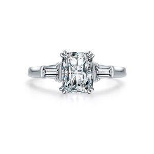 925 Sterling Silver Emerald-Cut CZ Solitaire Ring 70200356 925 Sterling Silver Emerald-Cut CZ Solitaire Ring 70200356