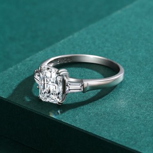 925 Sterling Silver Emerald-Cut CZ Solitaire Ring 70200356 925 Sterling Silver Emerald-Cut CZ Solitaire Ring 70200356