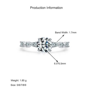 925 Sterling Silver 1 CT Zircon Solitaire Ring 70200361 925 Sterling Silver 1 CT Zircon Solitaire Ring 70200361