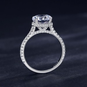 925 Sterling Silver 2 CT Four-Prong Zircon Ring 70200363