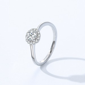 925 Sterling Silver Halo Zircon Engagement Ring 70200367 925 Sterling Silver Halo Zircon Engagement Ring 70200367