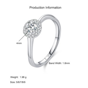 925 Sterling Silver Halo Zircon Engagement Ring 70200367 925 Sterling Silver Halo Zircon Engagement Ring 70200367