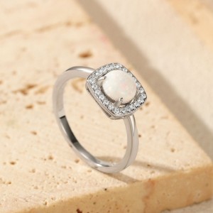 925 Sterling Silver Vintage Cushion Opal Ring 70200376
