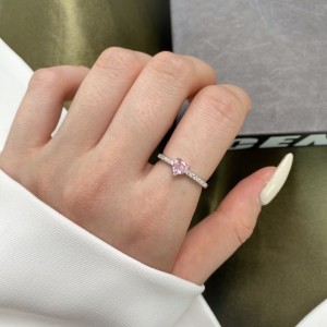 925 Sterling Silver Zirconia Pink Heart Rings 70300022 925 Sterling Silver Zirconia Pink Heart Rings 70300022