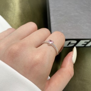 925 Sterling Silver Zirconia Pink Heart Rings 70300022 925 Sterling Silver Zirconia Pink Heart Rings 70300022
