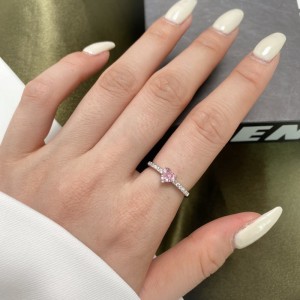 925 Sterling Silver Zirconia Pink Heart Rings 70300022 925 Sterling Silver Zirconia Pink Heart Rings 70300022