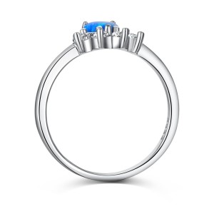 Lab Opal Zirconia Heart Promise Ring 70300034