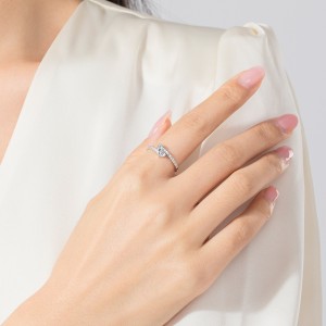 Double Hearts Zirconia Wedding Party Ring 70300045