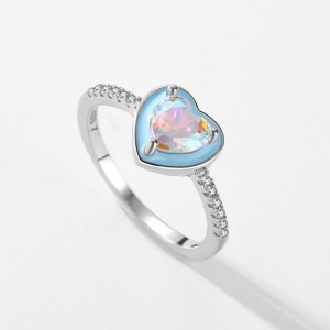 AB White Heart Zirconia Wedding Party Ring 70300047