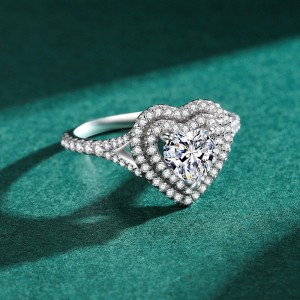 Trendy Dainty Heart Zirconia Wedding Party Ring 70300055