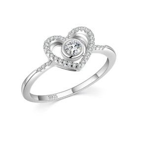 Love Heart Inlaid Zirconia Wedding Party Ring 70300058 Love Heart Inlaid Zirconia Wedding Party Ring 70300058
