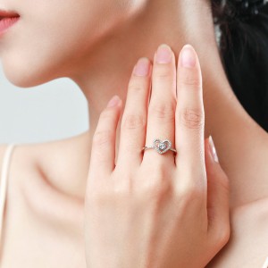 Love Heart Inlaid Zirconia Wedding Party Ring 70300058 Love Heart Inlaid Zirconia Wedding Party Ring 70300058