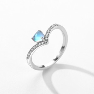 Vintage Heart Stackable Moon Stone Zirconia Ring 70300063 Vintage Heart Stackable Moon Stone Zirconia Ring 70300063