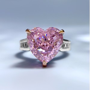 8A High Carbon Pink Zirconia Heart Ring 70300085