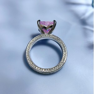 8A High Carbon Pink Zirconia Heart Ring 70300087