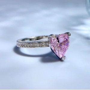 8A High Carbon Pink Zirconia Heart Ring 70300087