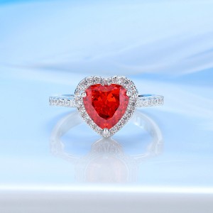 8A High Carbon Zirconia Heart Ring 70300089