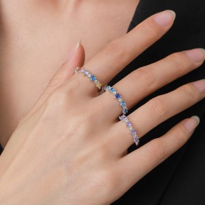 925 Sterling Silver Purple Heart Zircon Ring 70300100