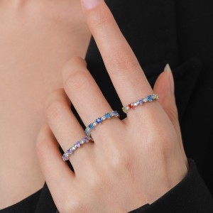 925 Sterling Silver Purple Heart Zircon Ring 70300100