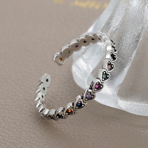 925 Sterling Silver Zirconia Heart Toe Rings 70400031