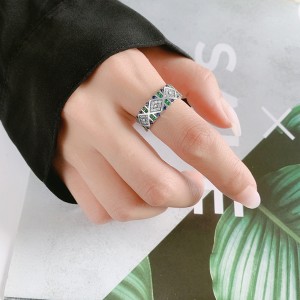 Luxury Geometric Zirconia Open Rings 70400039