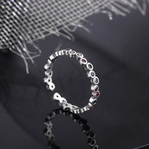 Rainbow Bubble Zirconia Open Rings 70400046