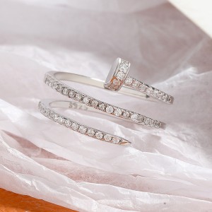 Loopy Zirconia Nail Open Rings 70400063