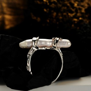 Baroque Stick Pearl Open Rings 70400072