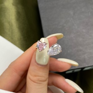 Luxury Pink Heart Pear Zirconia Toe Ring 70400196